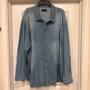 ASOS Top Womens Long Sleeve Button Down Denim Jean Shirt Size 22 UK 26 EU 54 EUC